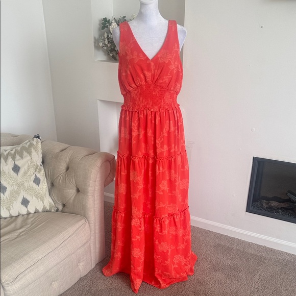 Maison Tara Vibrant Orange Maxi Dress - Picture 4 of 11